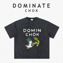 定制/diy|动物 涂鸦手绘美式短袖T恤男新款圆领宽松半袖上衣订制