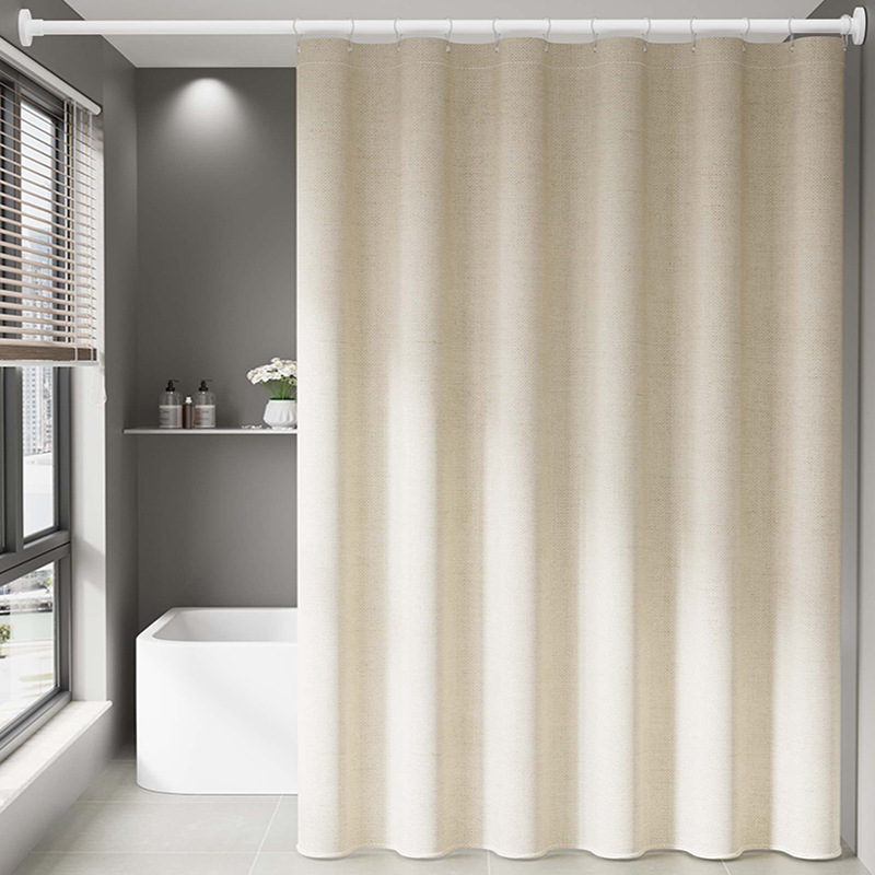 Laminated Linen Bathroom Partition Curtain High-grade Thickened Shower Curtain Punch-free Door Curtain New Toilet Waterproof Shower Curtain Laminated Linen Bathroom Partition Curtain High-grade Thickened Shower Curtain Punch-free Door Curtain New Toilet Waterproof Shower Curtain