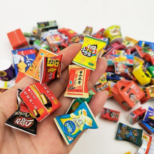 12 points doll house simulation mini snack instant noodles potato chips spicy strips candy ice cream supermarket concession stand