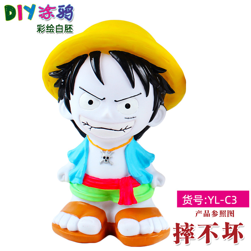 Gran vinilo yeso muñeca embrión blanco al por mayor puntada alcancía gran puntada artesanal DIY colorear blanco