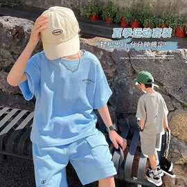 童装男童夏季2023新款中大童炸街休闲宽松运动套装潮流两件套薄款