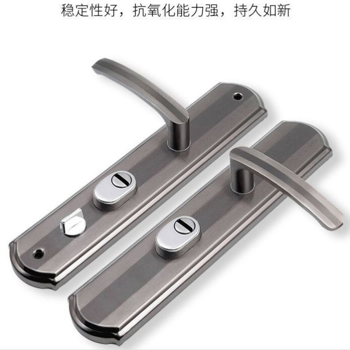 Stainless Steel Folding Hand Lock Anti-Theft Door Lock Entry Door Black Diamond Panel Handle Universal Handle Iron Door Door Lock