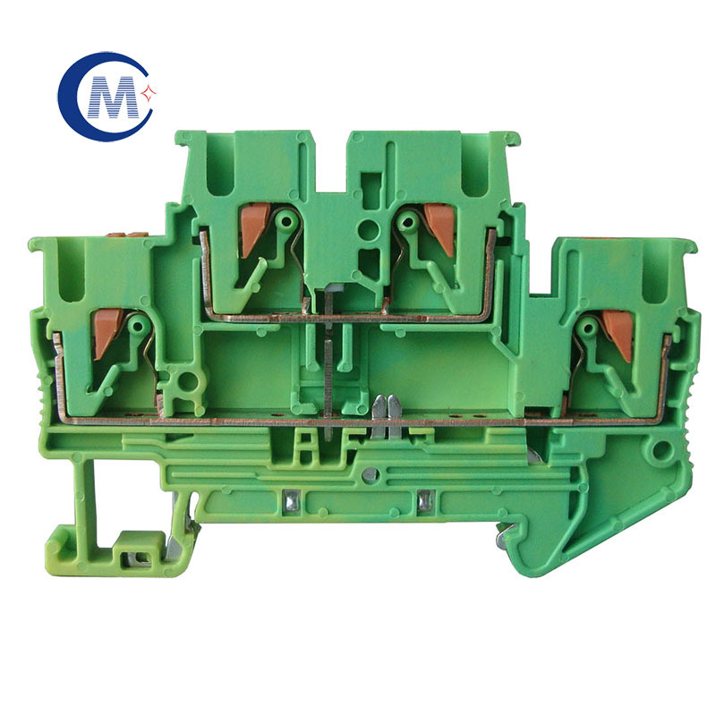 成曼PTTB2.5-PE直插式双层弹簧接地端子厂家直销 黄绿接地端子