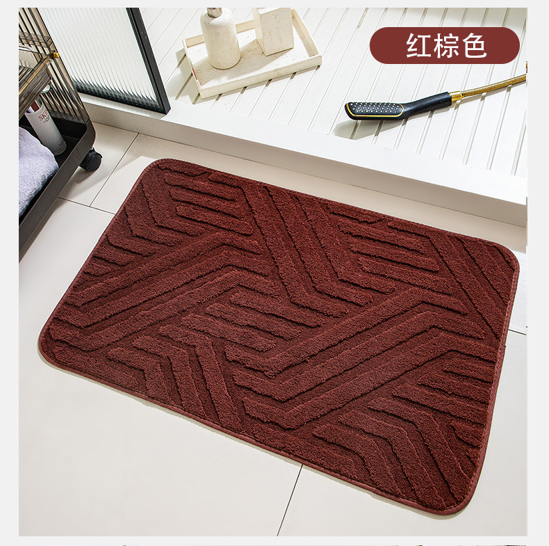 Microfibra Jacquard transfronteriza absorción de agua esterilla antideslizante en color sólido absorción de agua esterilla antideslizante baño inodoro