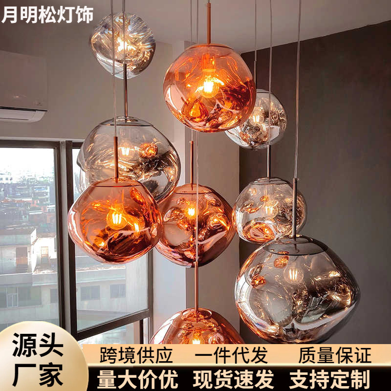 Lava Lamp Duplex Spiral Staircase Long Chandelier Empty Creative Bar Cafe Bar Design Restaurant Chandelier