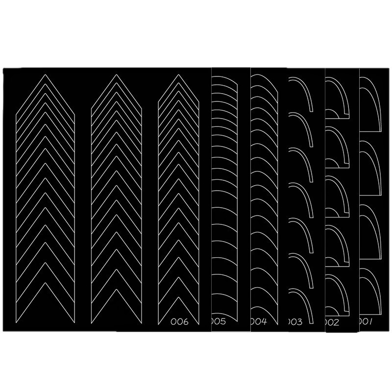 Manicure estilo francés borde auxiliar pegatinas en el viento crescente sonrisa línea de manicure pegatinas pegatinas de esmalte de uñas en forma de V al por mayor