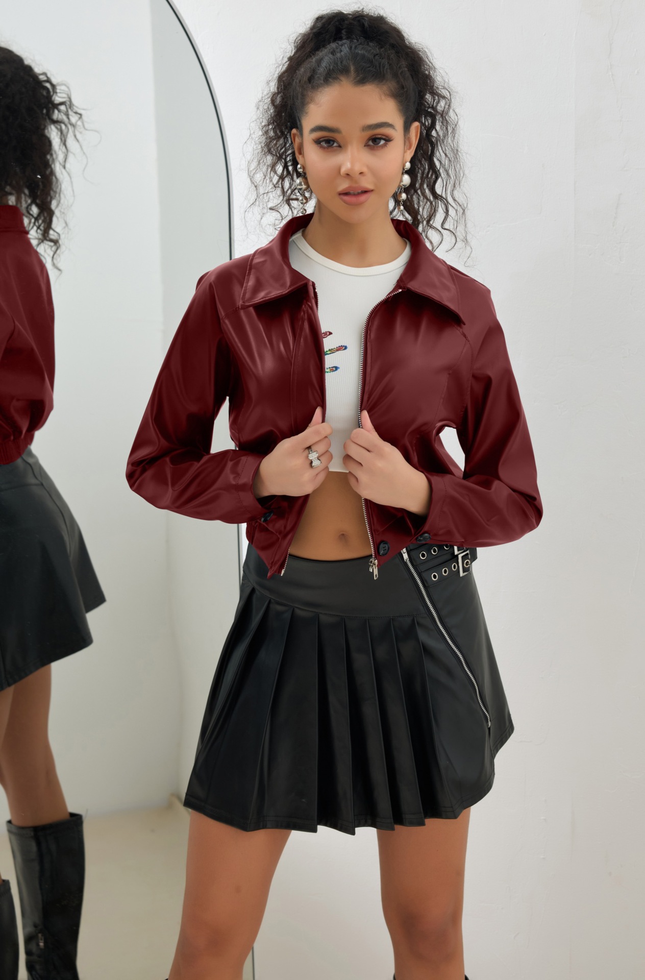 Faux Leather Motorcycle Jacket