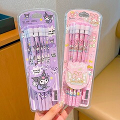 かわいいサンリオ鉛筆は鉛筆削りを送ります。消しゴムHB鉛筆は12本です。