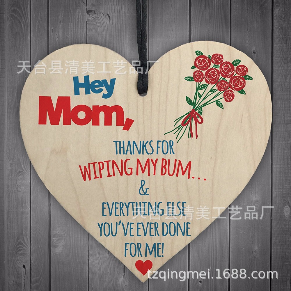 100mm love madera pieza colgante 1 paquete