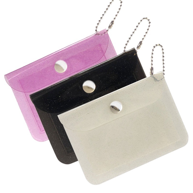 In-Stock Transparent Pvc Bus Card Holder, Ins-Style Glitter Card Case, Simple and Portable Coin Purse for Girls, Id Storage