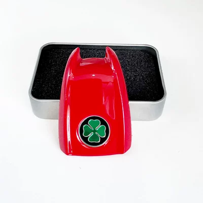 for Alfa Romeo Giulia Modified Car logo - four-leaf-clover-bright-red-back-cover