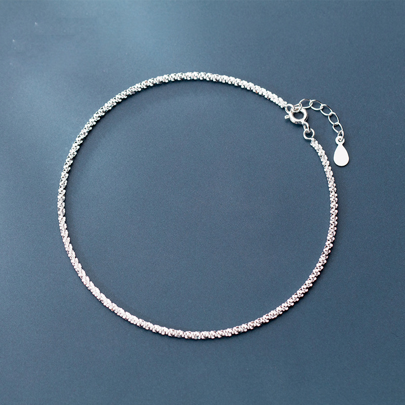 Japanese and Korean s925 silver baby's breath ring anklet for women, simple temperament, forest style birthday gift, cold style Korean style jewelry