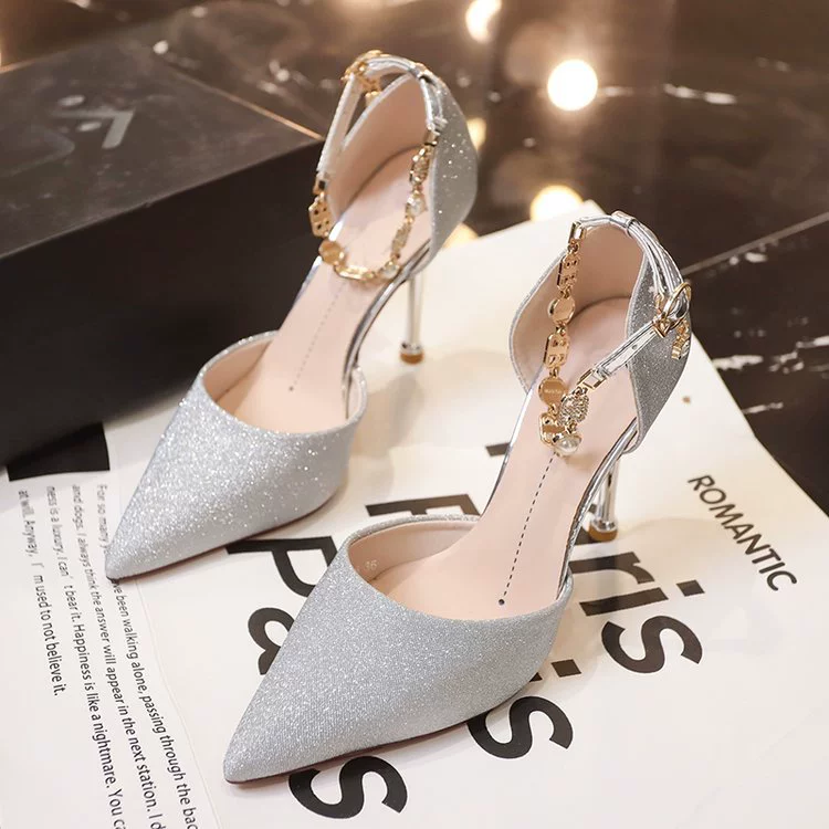 Sandals high heels, summer footwear, wedding shoes pointy toe