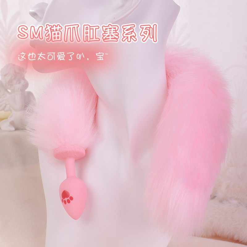 Fox Tail Anal Plug with Silicone Base and Plush Tail for Couples — detail image 11
