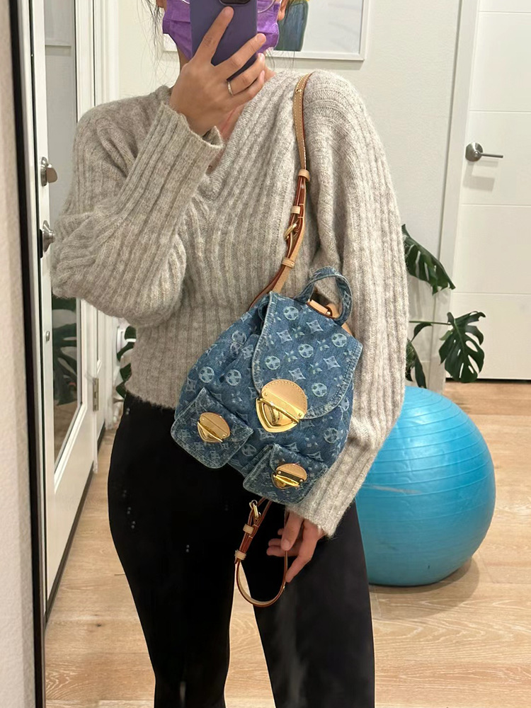 Neie populäre Denim Jacquard-Rucksak mat modeschen, lässegen, gedréckten Duebelrucksäck fir Reesen a villfältegen Eenzelrucksäck_voghion.com