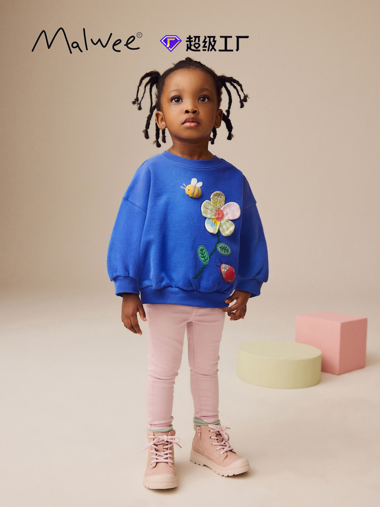 Cross-border malwee suéter infantil otoño y invierno nuevo jersey lindo cuello redondo manga larga Europa y los Estados Unidos niños de mediana edad chaqueta de otoño