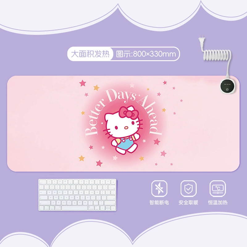 Hello kitty, table mat writing, table teaching laptop, mouse
