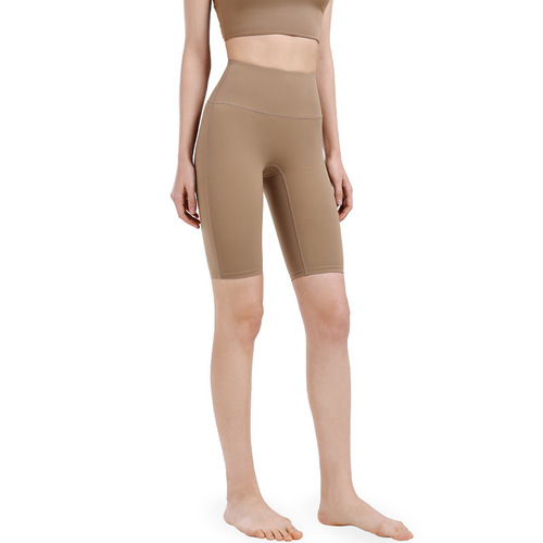 Yoga pants for women, summer thin high-waisted five-point pants without awkward lines, sports cycling pants that show leg length, running fitness shorts