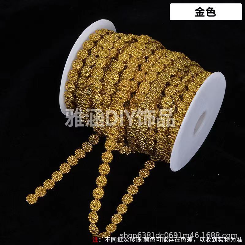 Perlas de imitación de color de 10mm, girasol, cuentas colgantes, sombreros de hoja de loto, cuentas redondas, luces de colores, muñecas, encaje, bricolaje