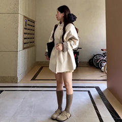 韩系高级感白色立领风衣外套女早秋2025新款小个子中长款气质大衣
