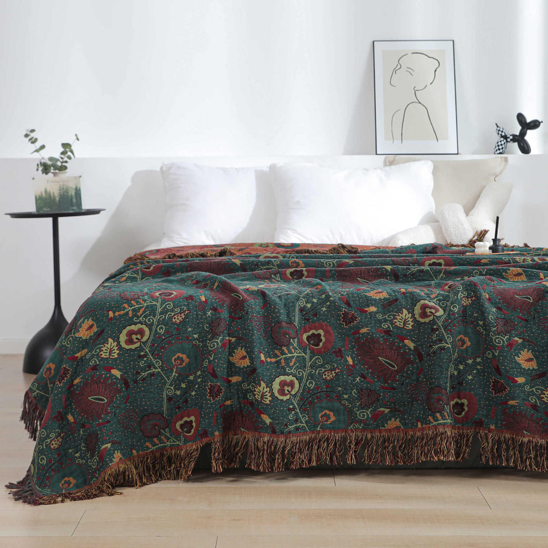 Summer Thin Tassel Washed Jacquard Gauze Blanket Pure Cotton Towel Blanket Air Conditioning Blanket Office Nap Blanket