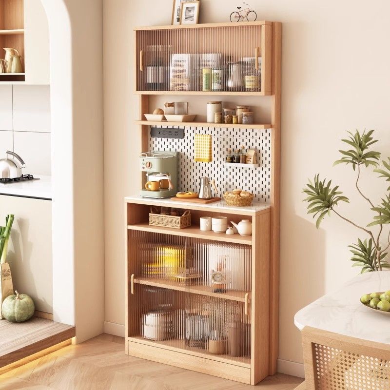 Narrow 30cm Ultra-Thin Wood-Style Sideboard for Wall, Coffee Kitchen Slim Cabinet, Extremely Narrow Wall-Mounted Integrated Storage