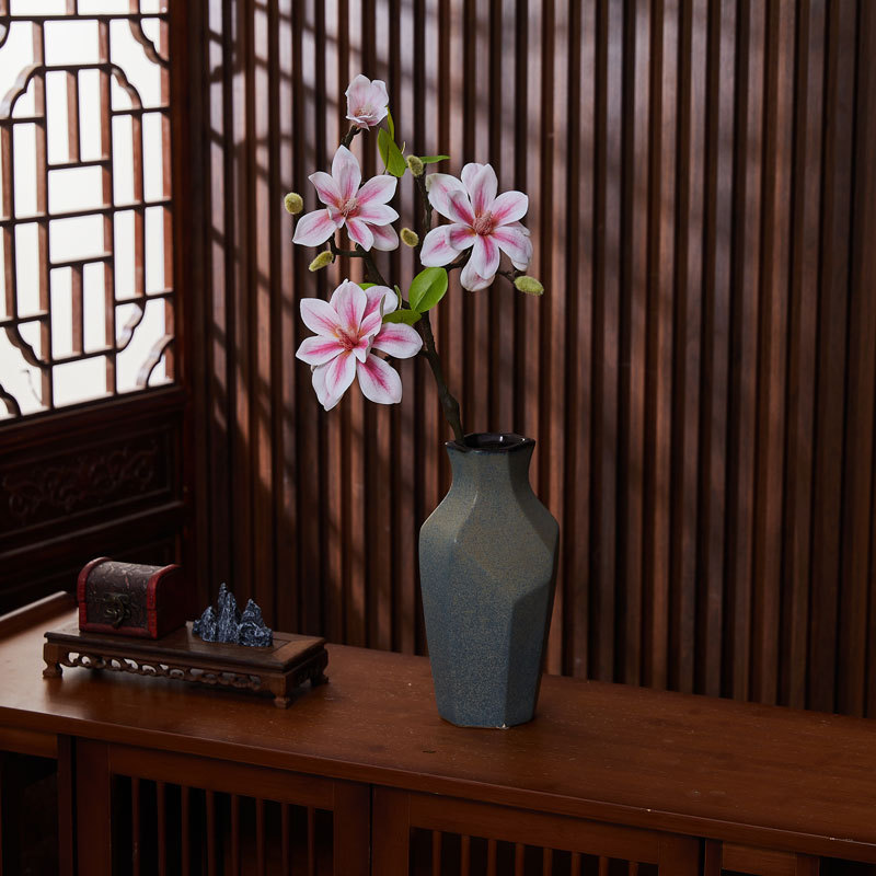 手感小西湖玉兰花婚庆中式家居客厅餐桌装饰古风拍照玉兰花仿真花假花详情8