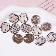新款印花格纹kt猫扣子 diy服装辅料手机壳装饰苹果纽扣饰品配件批