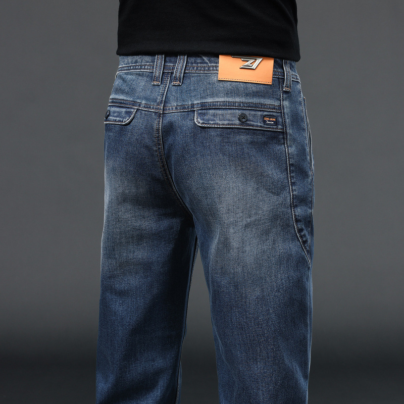 2025 Autumn/Winter Men's Jeans Casual Versatile Slim Straight Workwear Style Youthful Fashion Business Pants