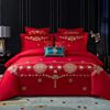 Red oolong tea Da Hong Pao, cotton set, duvet cover, bedspread, 100 pieces, Chinese style, with embroidery, 4 piece set