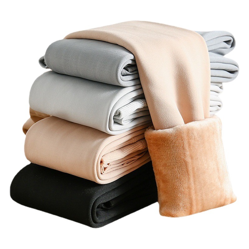 Bare Leg Socks Artifact Women's Autumn and Winter All-In-One Pants Fleece-Lined and Thickeneded Imitation Nylon Leggings Warm Pants Outer Pantyhose