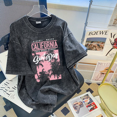 欧米のhiphop潮牌は古い半袖tシャツの女性の大きいサイズをします。