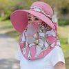 Spring sun hat, removable mask, fashionable ponytail, trend of season, sun protection