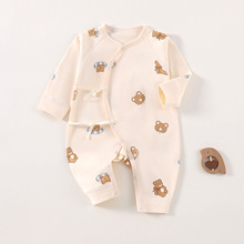 婴儿衣服初生婴幼儿连体衣纯棉四季春秋a类宝宝蝴蝶哈衣和尚服春1