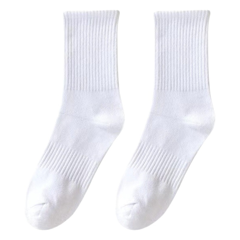 Socks men's mid-calf sports black and white summer boys' socks thin non-pure cotton couple's minimalist stockings