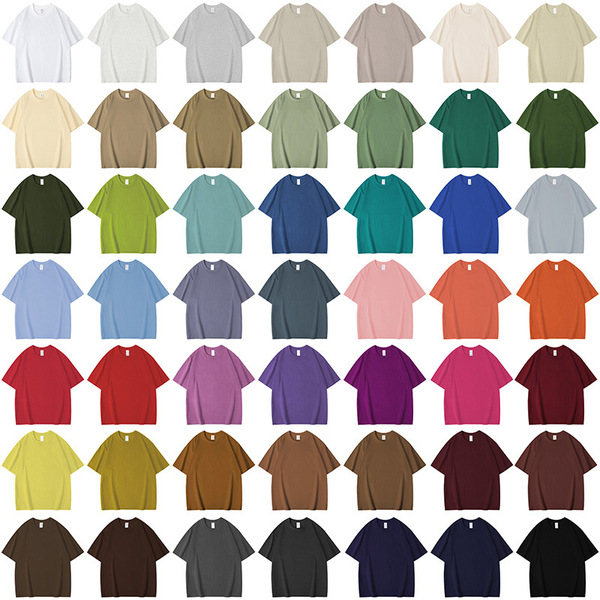 Solid color cotton summer T-shirt for men and women