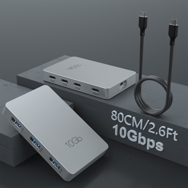 Cross-border type-c multi-function seven-in-one docking station 10Gbps transfer rate supports 100W PD charging hub Cross-border type-c multi-function seven-in-one docking station 10Gbps transfer rate supports 100W PD charging hub