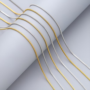 Stainless Steel Box Chain Cross-Border Hot Selling Fashion Trend Box Necklace Women's and Men's DIY Chain Accessories Jewelry Wholesale