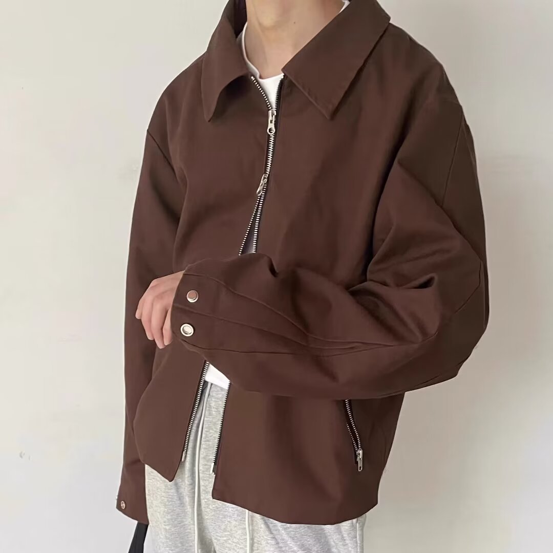 Kişi üçün geniş kəsili retro üst geyim, yazlıq casual jaket