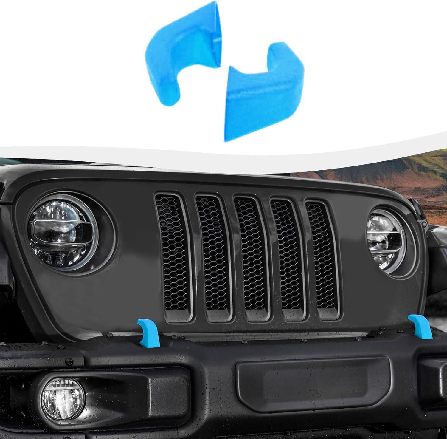 Suitable for 07-23 Models Jk Jl Jt Wrangler Front Bumper Tow Hook Cover, Tow Hook Protector, Tow Buffer Block