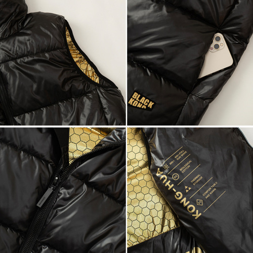 Couple's Style Black and Gold Cotton Vests for 2024 - Korean Version Loose Fit Solid Black Kimono-Style Blouse Wearable Without Washing, Casual and Versatile
