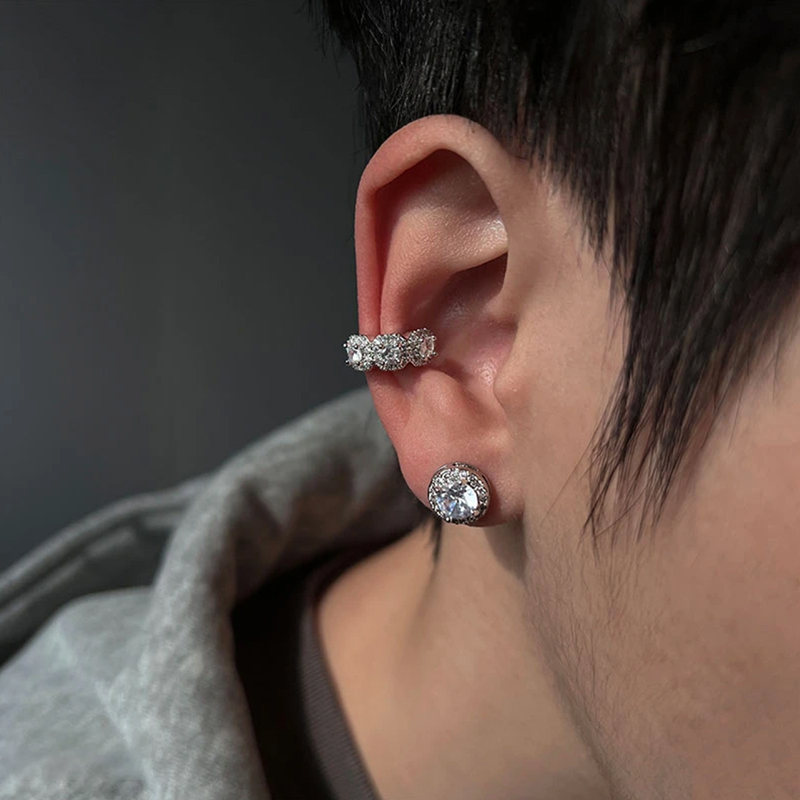Öronclips för män med diamanter utan hål i öronen_voghion.com