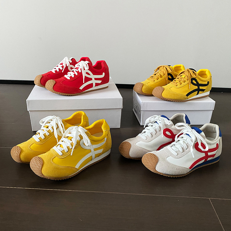 Cowhide Edition ~ Wang Yibo's Same-style German Training Shoes Women's 2025 Leisure sneaker Height Increase White Shoes Forrest Gump Shoes