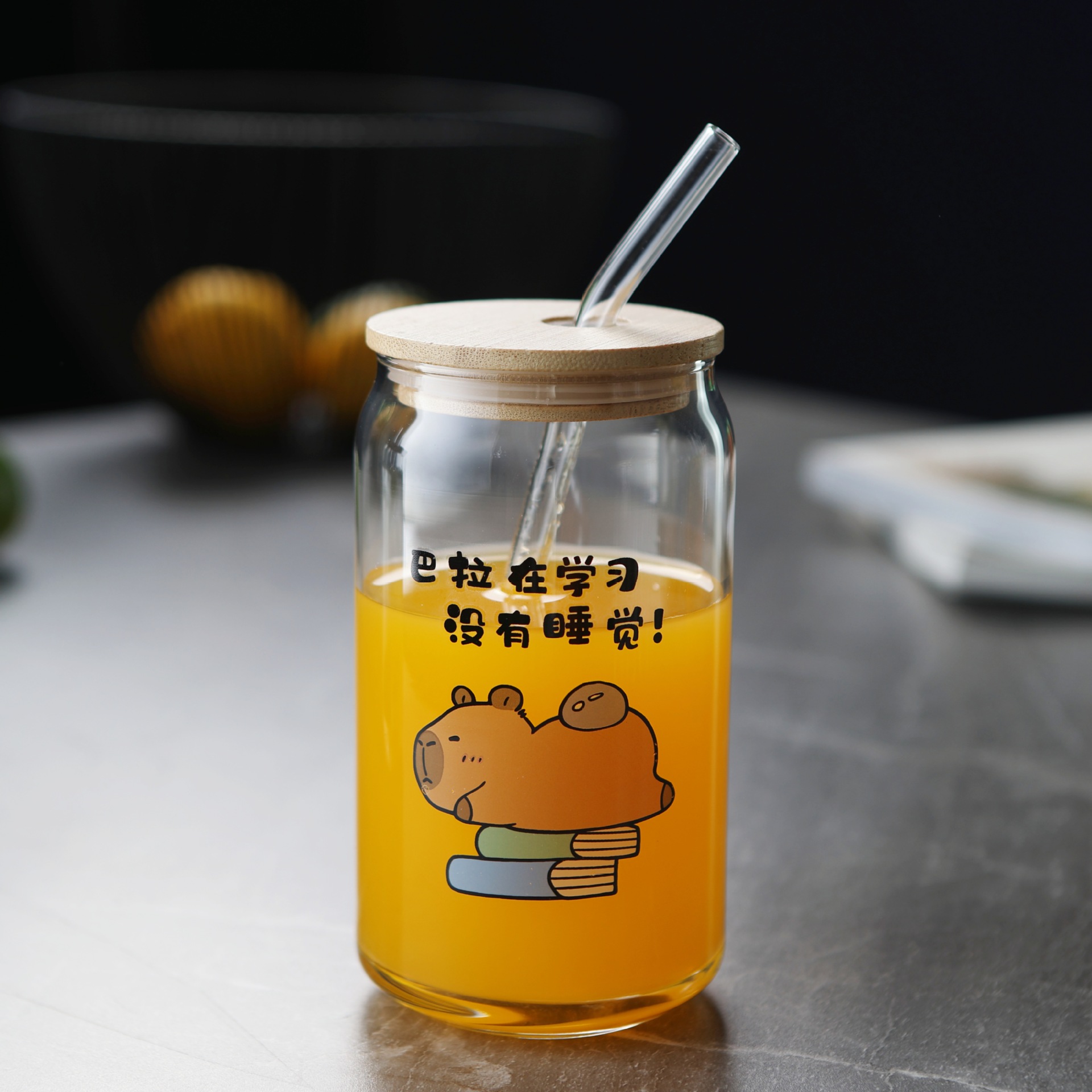 Capibara impresión de alta borona latas de vidrio taza de cola taza de jugo de fruta bebida taza de agua logotipo al por mayor