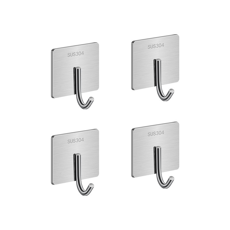 Stainless Steel Hook Strong Adhesive Punch-free Kitchen Bathroom Back Sticking Wall Seamless Hook Load-bearing Stall Hook Stainless Steel Hook Strong Adhesive Punch-free Kitchen Bathroom Back Sticking Wall Seamless Hook Load-bearing Stall Hook