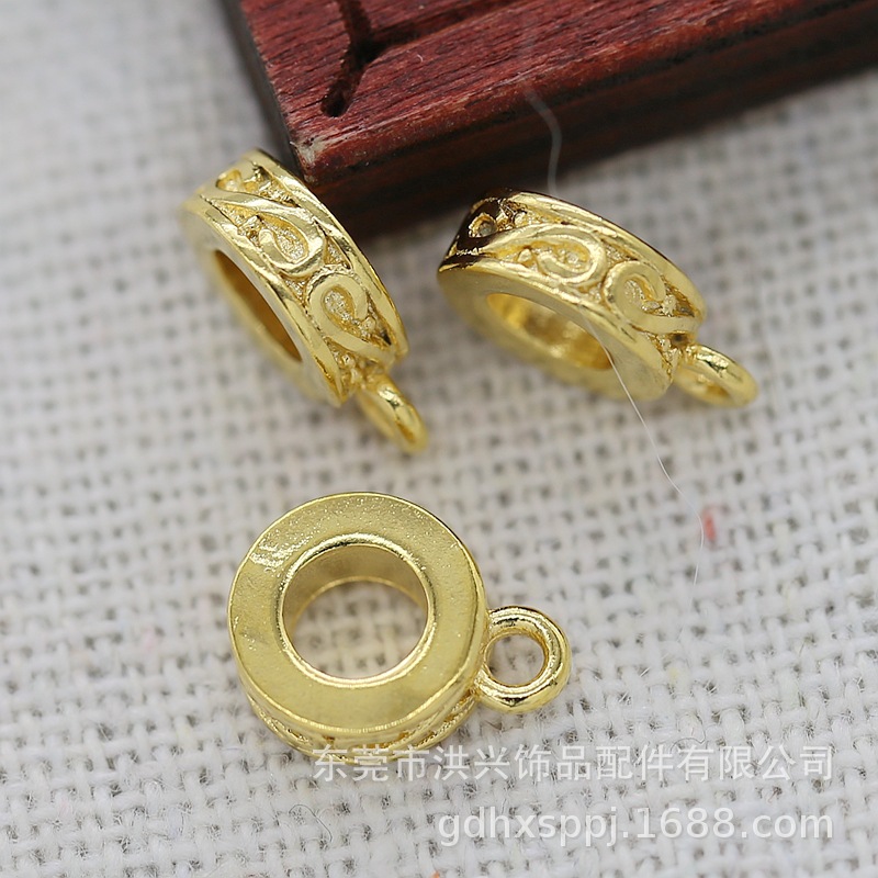 Mis muncuq ayırıcılar, qızıl örtüklü, 3x8x10 mm, 3 deşikli