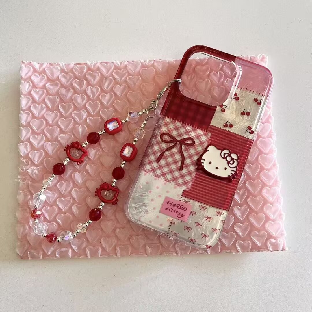 Chica ins pajarita kt para iPhone14 estéreo 16ProMax Apple 15 funda para teléfono móvil 13P femenino