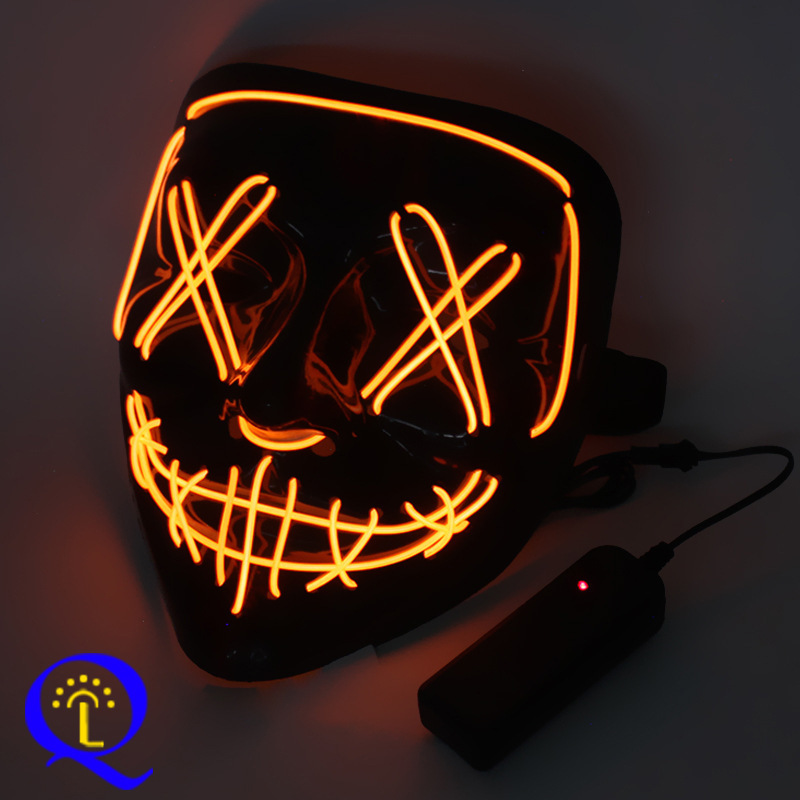 Amazon doméstico EL máscara de luz fría máscara LED Halloween carnaval baile V-band sangre fantasma terror