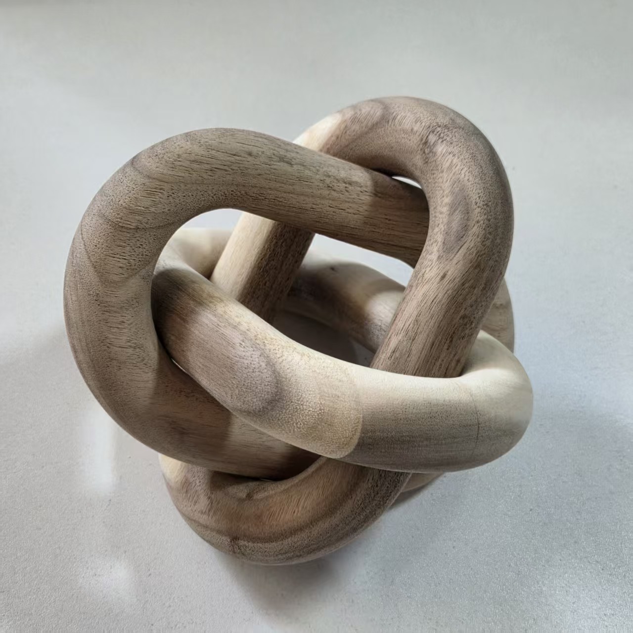 Adorno de Cadena de Madera de 3 Anillos de Madera Maciza Decorativo para Hogar y Oficina