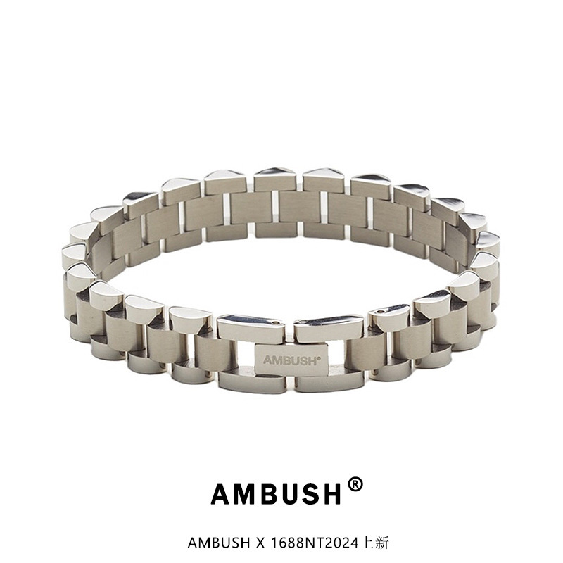 AMBUSH Watch Strap Bracelet Titanium Steel Simple Metal Bracelet for Men and Women Japanese Niche Brand Design Neutral Style AMBUSH Watch Strap Bracelet Titanium Steel Simple Metal Bracelet for Men and Women Japanese Niche Brand Design Neutral Style